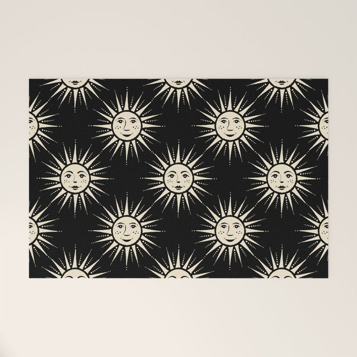 Freckled Suns - black and cream Welcome Mat Gallery Image 1