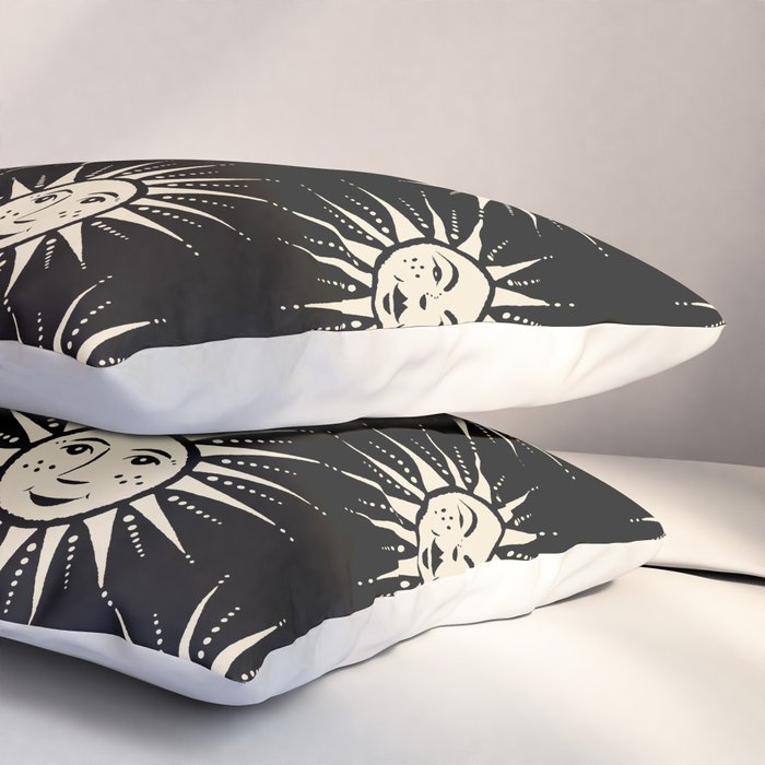 Freckled Suns - black and cream Pillow Sham Gallery Image 3