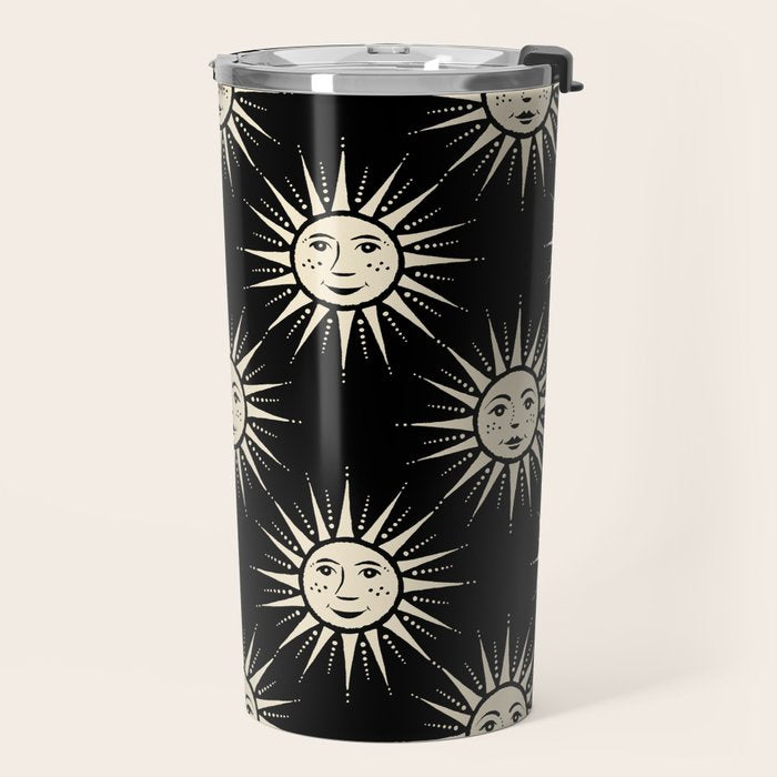 Freckled Suns - black and cream Travel Mug Gallery Image 2