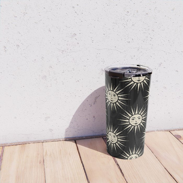 Freckled Suns - black and cream Travel Mug Gallery Image 4