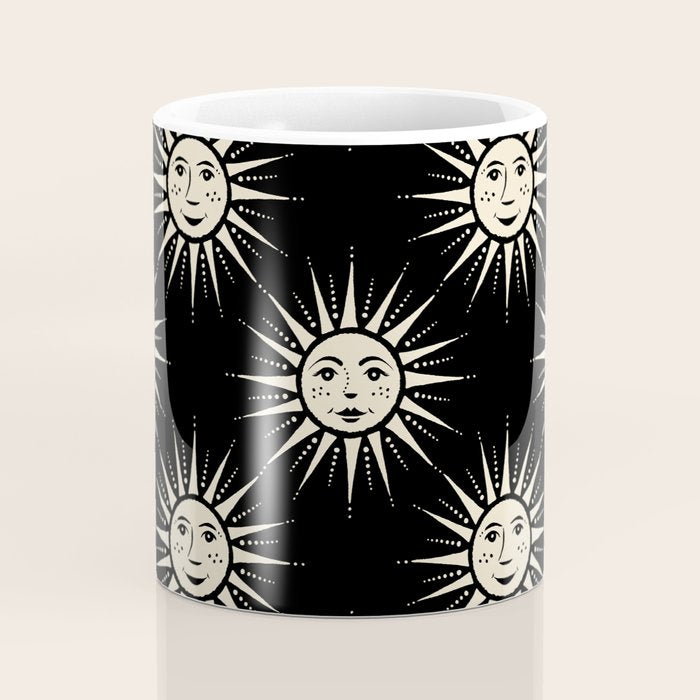 Freckled Suns - black and cream Coffee Mug Gallery Image 4