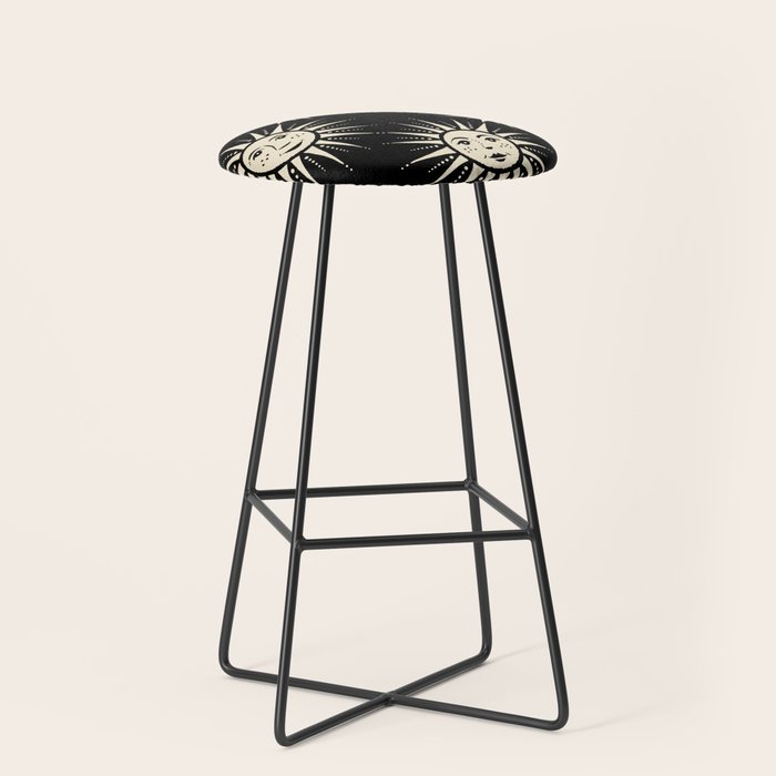 Freckled Suns - black and cream Stool Gallery Image 1