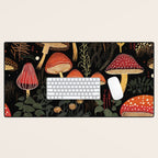 Dark Forest Magic Mushrooms Art Desk Mat Gallery Image 1