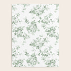 Elegant vintage green white roses shabby floral Poster Gallery Image 4