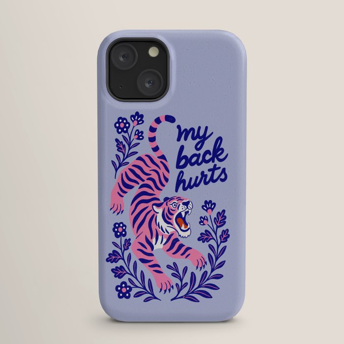 Pink Tiger Illustration - My Back Hurts iPhone Case Gallery Image 31