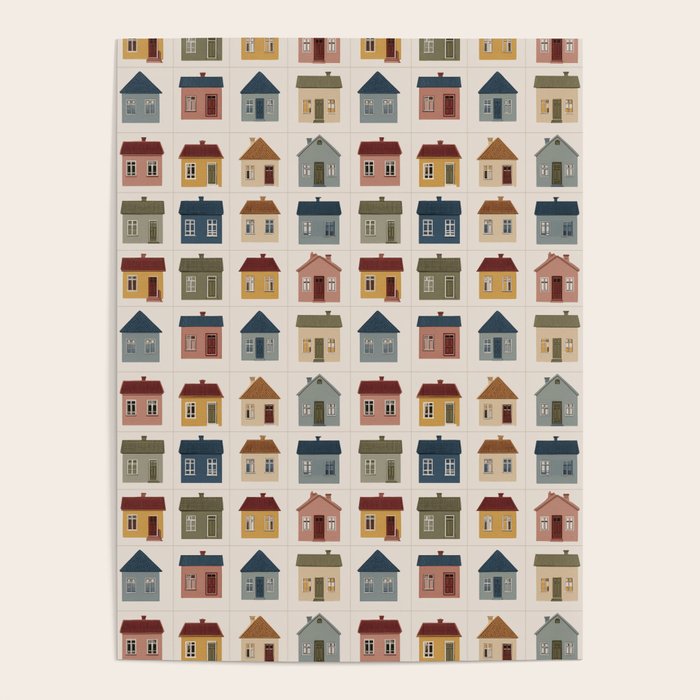 Whimsical Cottage Grid - Cozy Heirloom Poster Gallery Image 1