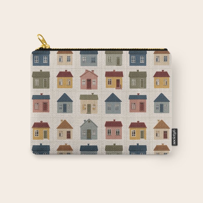 Whimsical Cottage Grid - Cozy Heirloom Carry All Pouch Gallery Image 1