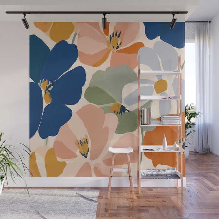 Soft Abstract Floral Garden I Wall Mural Gallery Image 1
