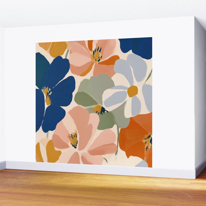 Soft Abstract Floral Garden I Wall Mural Gallery Image 2