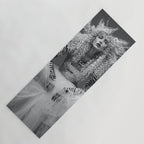 Goldilocks and the three makeup artists female fashion & glamour beautiful blond curls black and white photography - photograph - photographs Yoga Mat Gallery Image 1