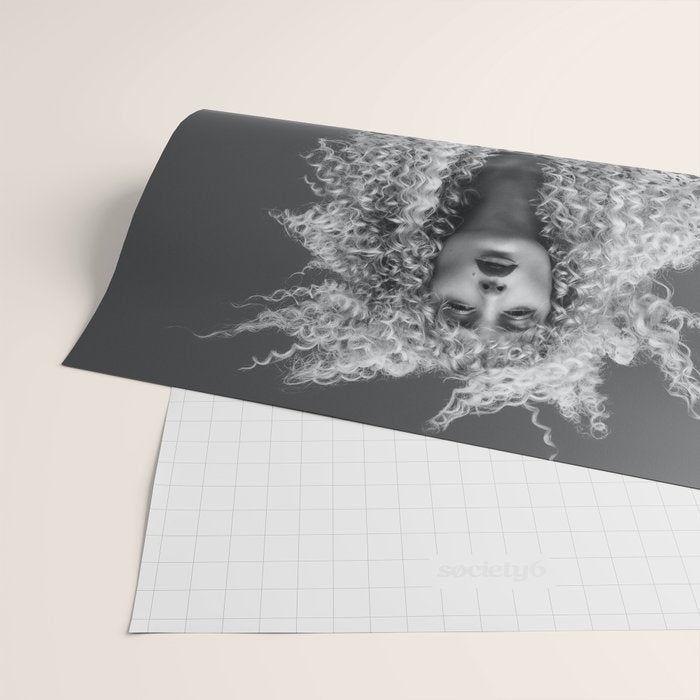 Goldilocks and the three makeup artists female fashion & glamour beautiful blond curls black and white photography - photograph - photographs Wrapping Paper Gallery Image 2