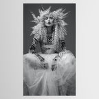 Goldilocks and the three makeup artists female fashion & glamour beautiful blond curls black and white photography - photograph - photographs Tablecloth Gallery Image 2