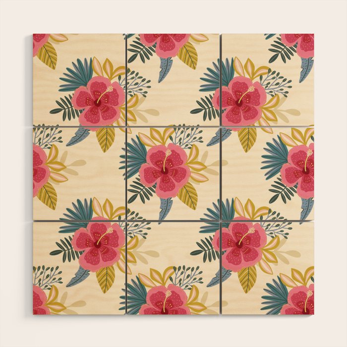 Tropical Floral Wood Wall Art Gallery Image 1