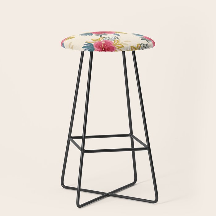 Tropical Floral Stool Gallery Image 1