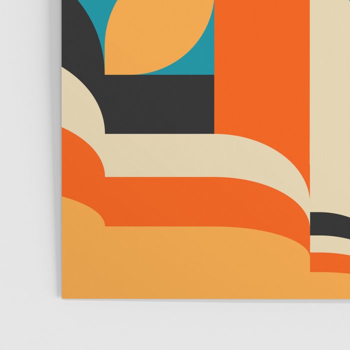 Retro Geometric Abstract Girl and Landscape Illustration Poster Gallery Image 3