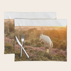 Haflinger horse on the blooming hill - Sunset equine photography Placemat Gallery Image 1