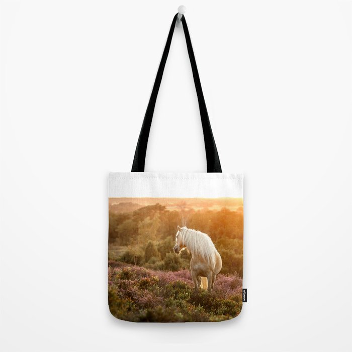 Haflinger horse on the blooming hill - Sunset equine photography Tote Bag Gallery Image 2