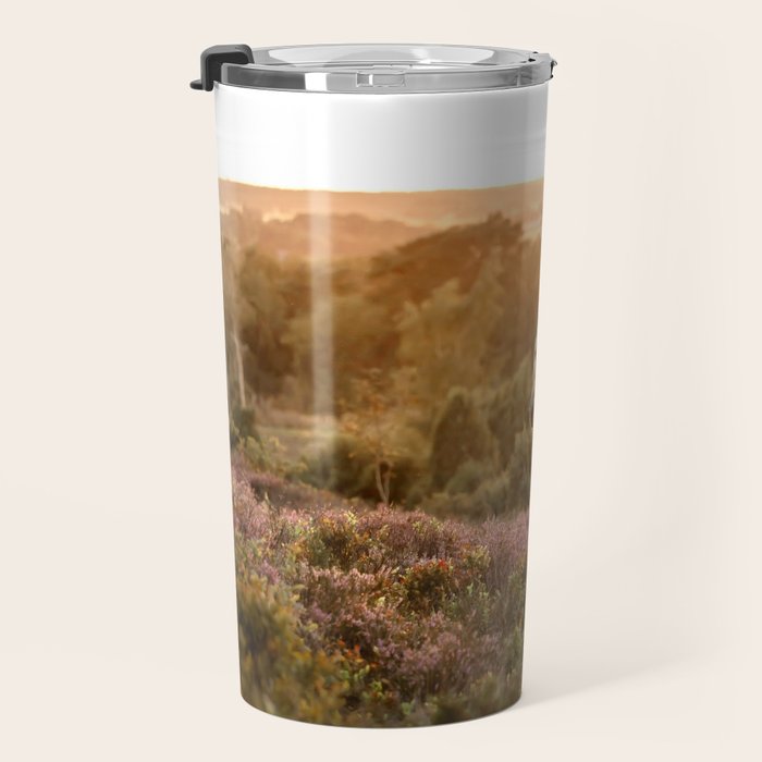 Haflinger horse on the blooming hill - Sunset equine photography Travel Mug Gallery Image 3