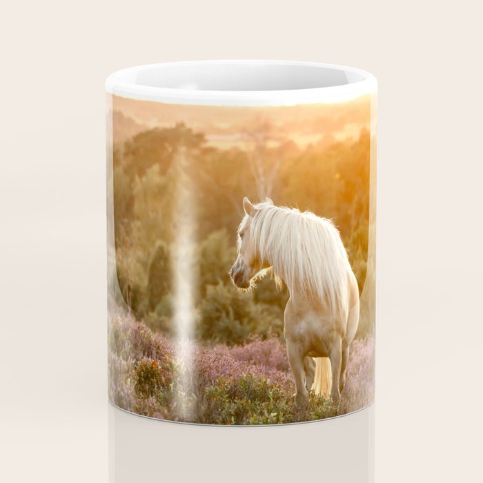 Haflinger horse on the blooming hill - Sunset equine photography Coffee Mug Gallery Image 4