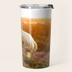 Haflinger horse on the blooming hill - Sunset equine photography Travel Mug Gallery Image 2
