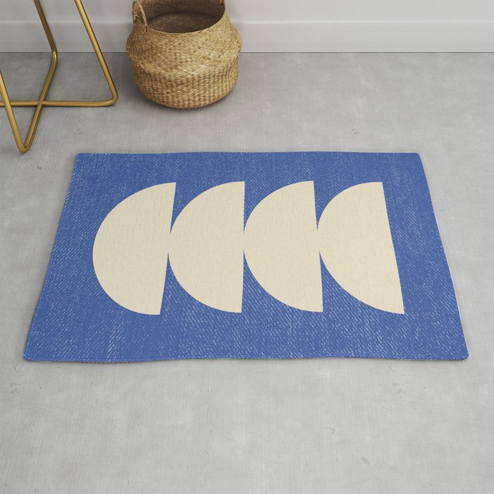 Half Circle 3 - Blue Texture Rug Gallery Image 1