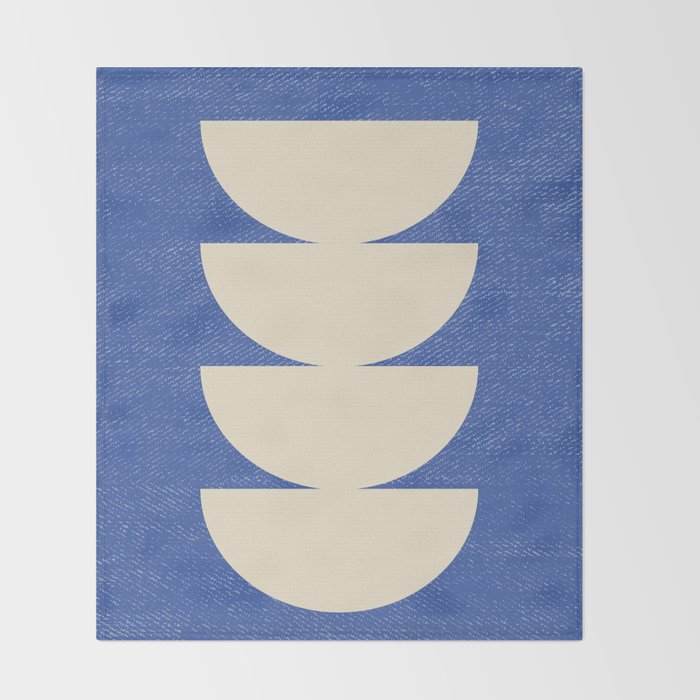 Half Circle 3 - Blue Texture Throw Blanket Gallery Image 2