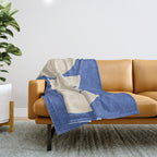 Half Circle 3 - Blue Texture Throw Blanket Gallery Image 1