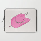 Cowboy Hat Print Pink Preppy Decor Aesthetic Laptop Sleeve Gallery Image 1