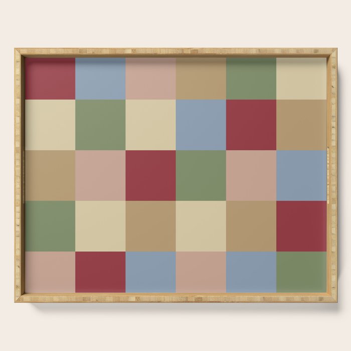 Bold Vintage Checks Pattern - Large XXI Serving Tray Gallery Image 1
