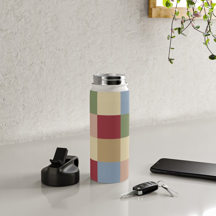 Bold Vintage Checks Pattern - Large XXI Water Bottle Gallery Image 4