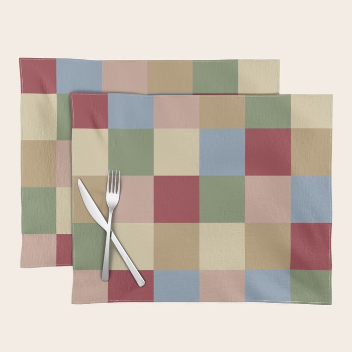 Bold Vintage Checks Pattern - Large XXI Placemat Gallery Image 1