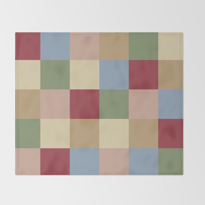 Bold Vintage Checks Pattern - Large XXI Throw Blanket Gallery Image 2
