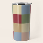 Bold Vintage Checks Pattern - Large XXI Travel Mug Gallery Image 1