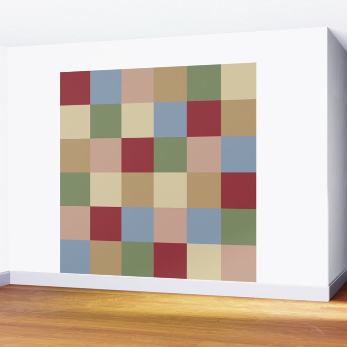 Bold Vintage Checks Pattern - Large XXI Wall Mural Gallery Image 2