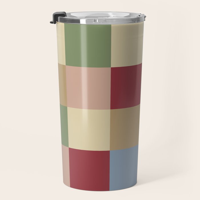 Bold Vintage Checks Pattern - Large XXI Travel Mug Gallery Image 3