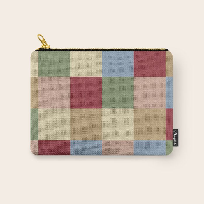 Bold Vintage Checks Pattern - Large XXI Carry All Pouch Gallery Image 1
