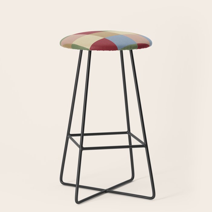 Bold Vintage Checks Pattern - Large XXI Stool Gallery Image 1