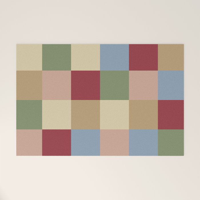 Bold Vintage Checks Pattern - Large XXI Welcome Mat Gallery Image 1