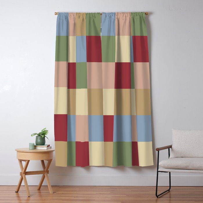 Bold Vintage Checks Pattern - Large XXI Window Curtain Gallery Image 5