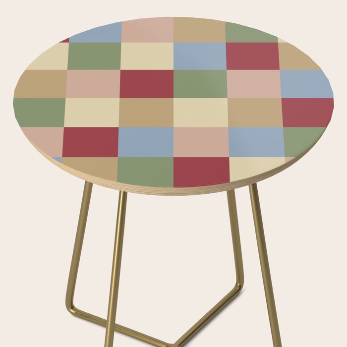 Bold Vintage Checks Pattern - Large XXI Side Table Gallery Image 2