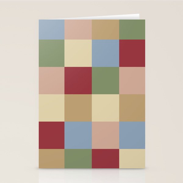 Bold Vintage Checks Pattern - Large XXI Stationery Card Gallery Image 2