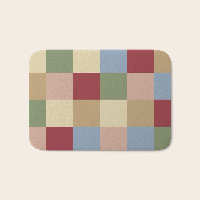 Bold Vintage Checks Pattern - Large XXI Bath Mat Gallery Image 1
