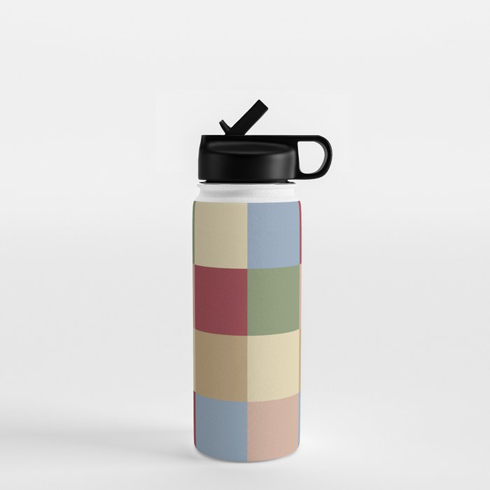 Bold Vintage Checks Pattern - Large XXI Water Bottle Gallery Image 1