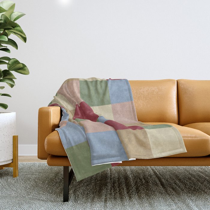Bold Vintage Checks Pattern - Large XXI Throw Blanket Gallery Image 1