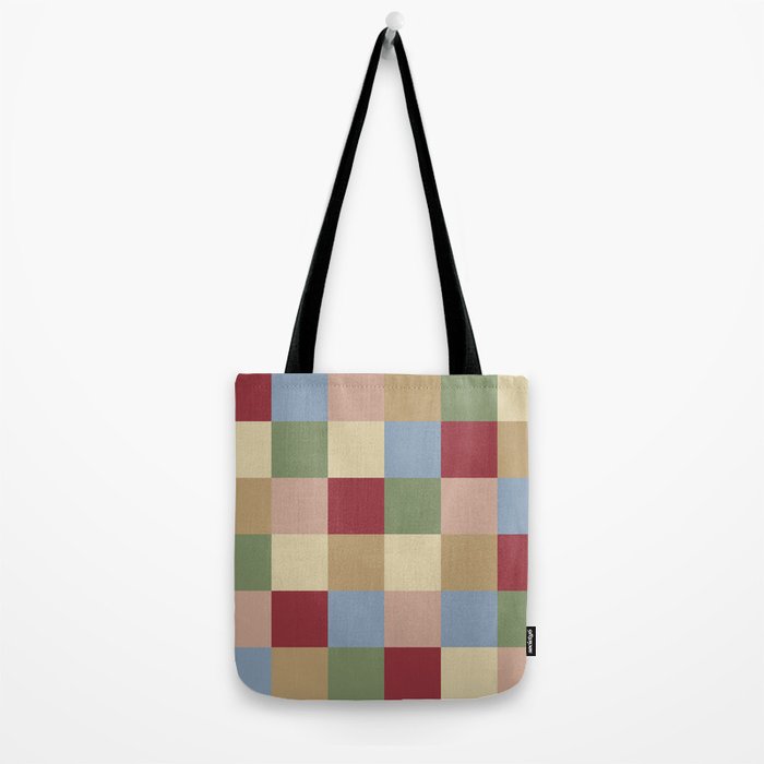 Bold Vintage Checks Pattern - Large XXI Tote Bag Gallery Image 2