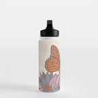 Monarch Butterfly and Wildflowers - Cream Water Bottle Gallery Image 3