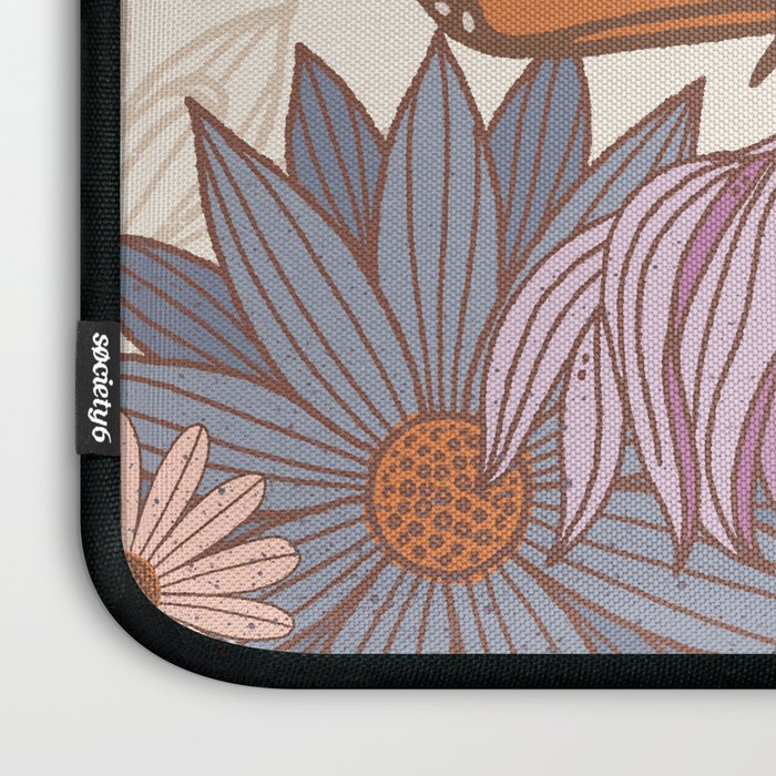 Monarch Butterfly and Wildflowers - Cream Laptop Sleeve Gallery Image 3
