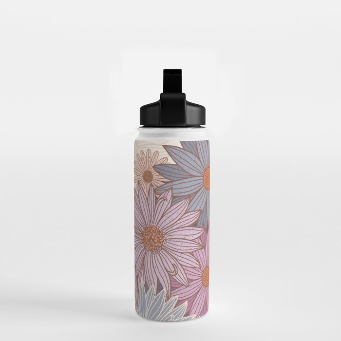 Monarch Butterfly and Wildflowers - Cream Water Bottle Gallery Image 2