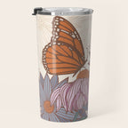 Monarch Butterfly and Wildflowers - Cream Travel Mug Gallery Image 3