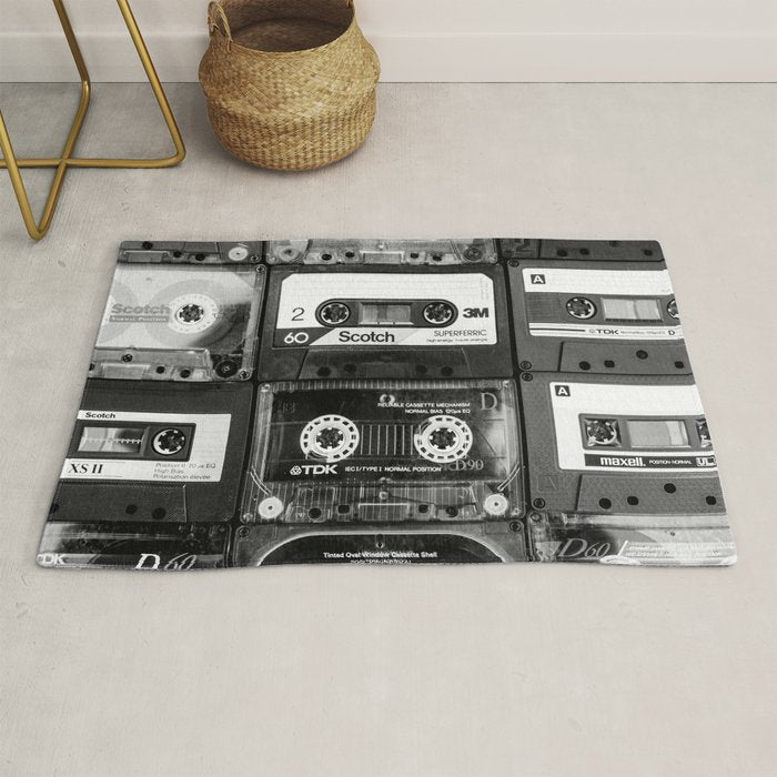 Something Nostalgic - black and white #decor #society6 #buyart Rug Gallery Image 1